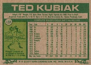 Ted Kubiak  baseball card collectible - Main Image 2