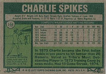Charlie Spikes  baseball card collectible - Main Image 2