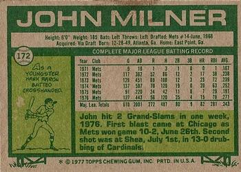 John Milner  baseball card collectible - Main Image 2