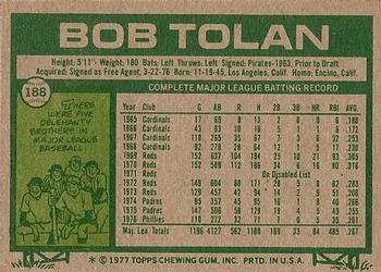 Bob Tolan  baseball card collectible - Main Image 2
