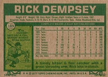 Rick Dempsey  baseball card collectible - Main Image 2