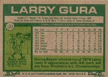 Larry Gura  baseball card collectible - Main Image 2