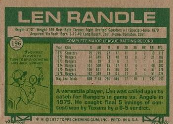 Len Randle  baseball card collectible - Main Image 2