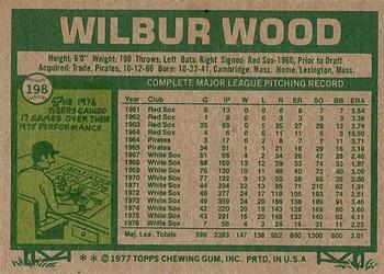 Wilbur Wood  baseball card collectible - Main Image 2