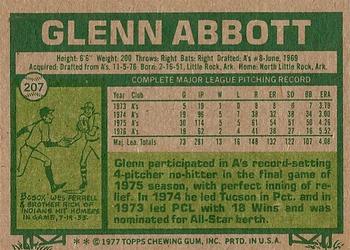 Glenn Abbott  baseball card collectible - Main Image 2