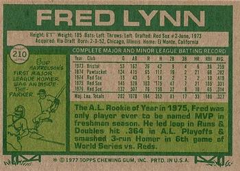 Fred Lynn  baseball card collectible - Main Image 2