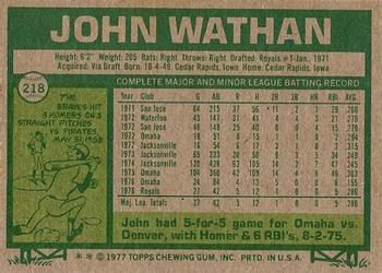 John Wathan  baseball card collectible - Main Image 2