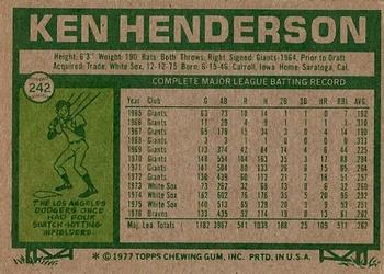 Ken Henderson  baseball card collectible - Main Image 2