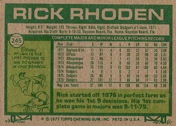Rick Rhoden  baseball card collectible - Main Image 2