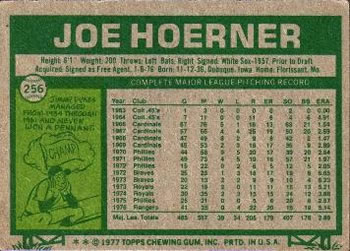 Joe Hoerner  baseball card collectible - Main Image 2