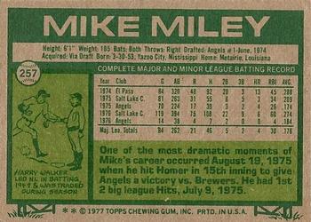Mike Miley  baseball card collectible - Main Image 2