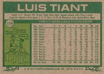 Luis Tiant  baseball card collectible - Main Image 2