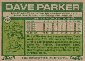 Dave Parker  baseball card collectible - Main Image 2