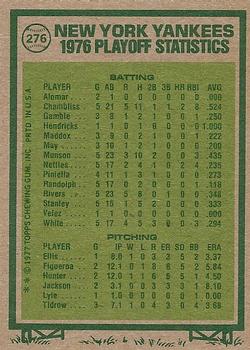 1976 A.L. Championship  baseball card collectible - Main Image 2