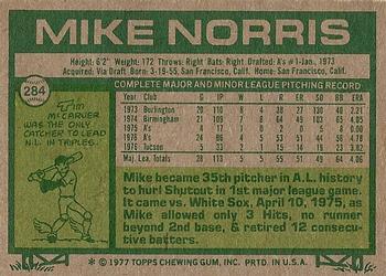 Mike Norris  baseball card collectible - Main Image 2