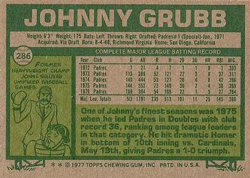 Johnny Grubb  baseball card collectible - Main Image 2