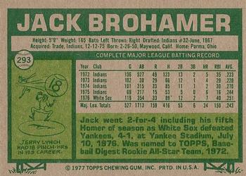 Jack Brohamer  baseball card collectible - Main Image 2