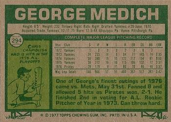 George Medich  baseball card collectible - Main Image 2