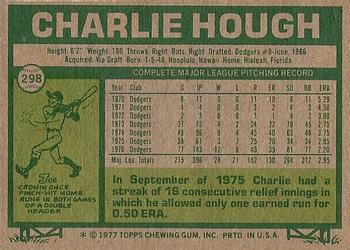 Charlie Hough  baseball card collectible - Main Image 2