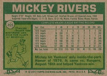 Mickey Rivers  baseball card collectible - Main Image 2