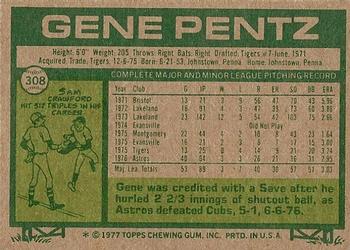 Gene Pentz  baseball card collectible - Main Image 2