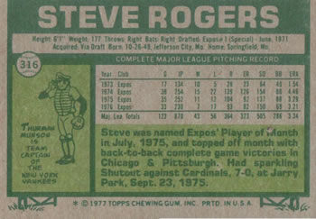 Steve Rogers  baseball card collectible - Main Image 2