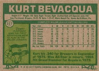 Kurt Bevacqua  baseball card collectible - Main Image 2