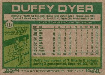 Duffy Dyer  baseball card collectible - Main Image 2