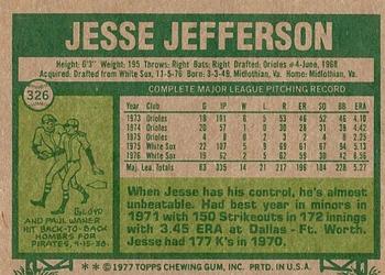 Jesse Jefferson  baseball card collectible - Main Image 2