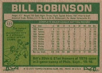 Bill Robinson  baseball card collectible - Main Image 2