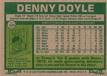 Denny Doyle  baseball card collectible - Main Image 2