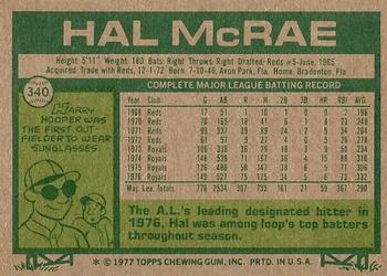 Hal McRae  baseball card collectible - Main Image 2