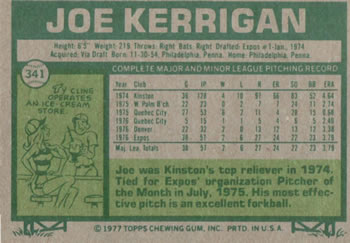 Joe Kerrigan  baseball card collectible - Main Image 2