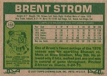 Brent Strom  baseball card collectible - Main Image 2