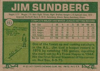Jim Sundberg  baseball card collectible - Main Image 2