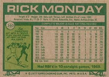 Rick Monday  baseball card collectible - Main Image 2