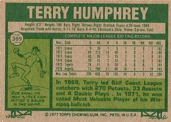 Terry Humphrey  baseball card collectible - Main Image 2