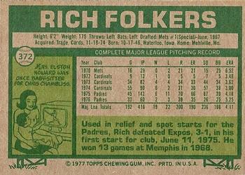 Rich Folkers  baseball card collectible - Main Image 2