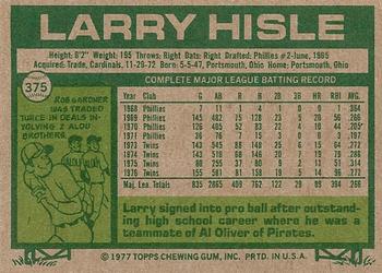 Larry Hisle  baseball card collectible - Main Image 2