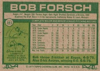 Bob Forsch  baseball card collectible - Main Image 2