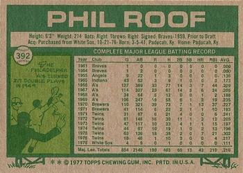 Phil Roof  baseball card collectible - Main Image 2