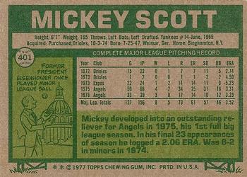 Mickey Scott  baseball card collectible - Main Image 2