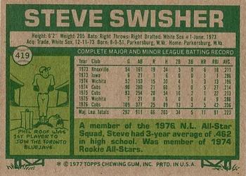 Steve Swisher  baseball card collectible - Main Image 2