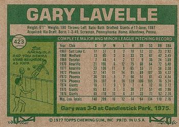 Gary Lavelle  baseball card collectible - Main Image 2