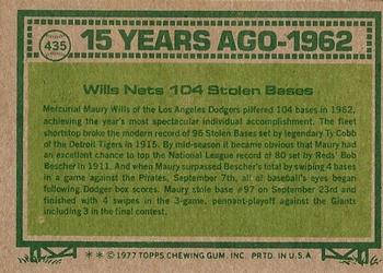 Maury Wills  baseball card collectible - Main Image 2