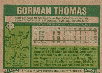 Gorman Thomas  baseball card collectible - Main Image 2