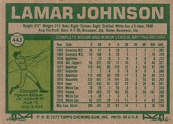 Lamar Johnson  baseball card collectible - Main Image 2