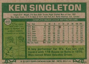 Ken Singleton  baseball card collectible - Main Image 2
