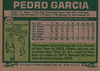 Pedro Garcia  baseball card collectible - Main Image 2