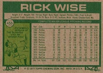 Rick Wise  baseball card collectible - Main Image 2